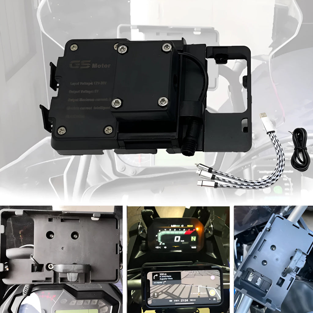Black ABS plastic motorcycle phone navigation bracket for BMW R1200GS and R1250GS