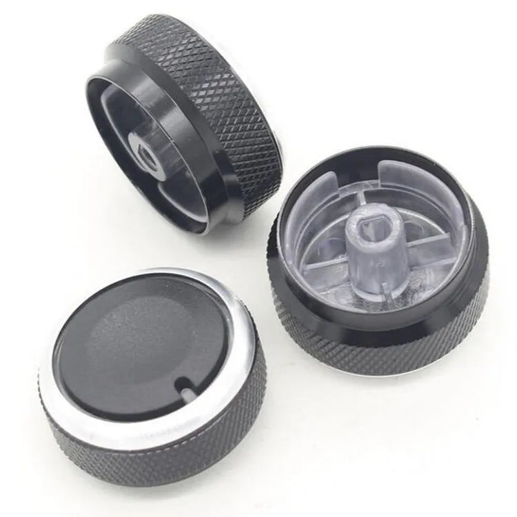 Three black aluminium alloy air conditioning control knobs for Chevrolet LeFeng and LeChi dashboard replacement