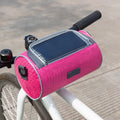 Water repellent polyester bicycle front bag, 3L, L12 x H12 x W22cm, fits 6.1 inch phones, five colours.
