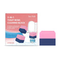 Four blue three-in-one toilet cleaning blocks for cistern use