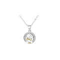 Copper sun and moon couple necklace with electroplated finish and cross chain.