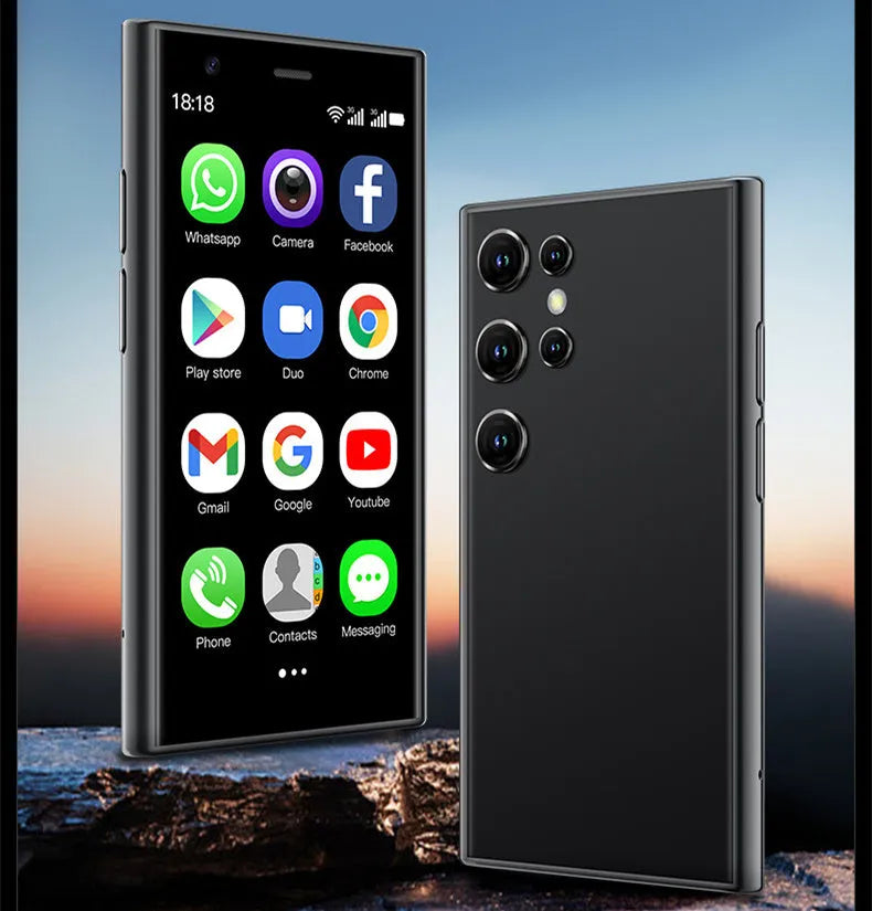 S23PRO XS15 mini smartphone with 30cm screen in black, green, or pink purple colour options