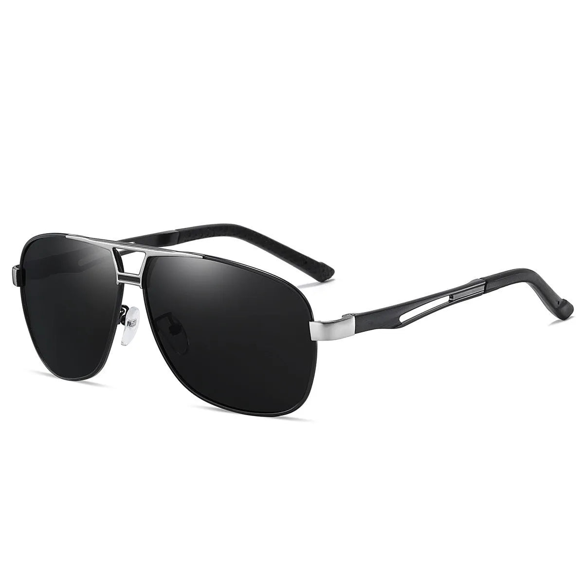 Men's orange-red polarised aviator sunglasses with a metal frame.