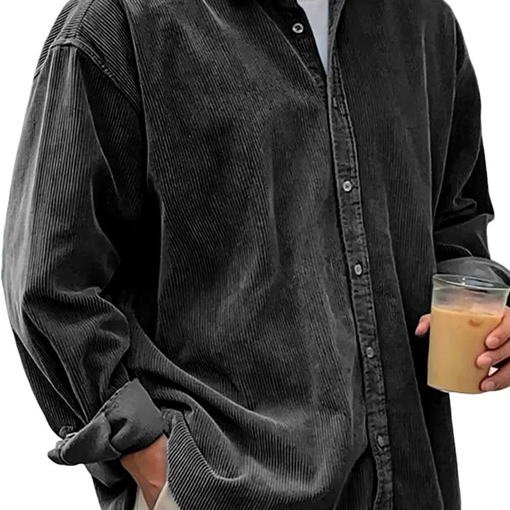Men's casual loose corduroy shirt jacket in 11 colours sizes S-5XL for autumn winter