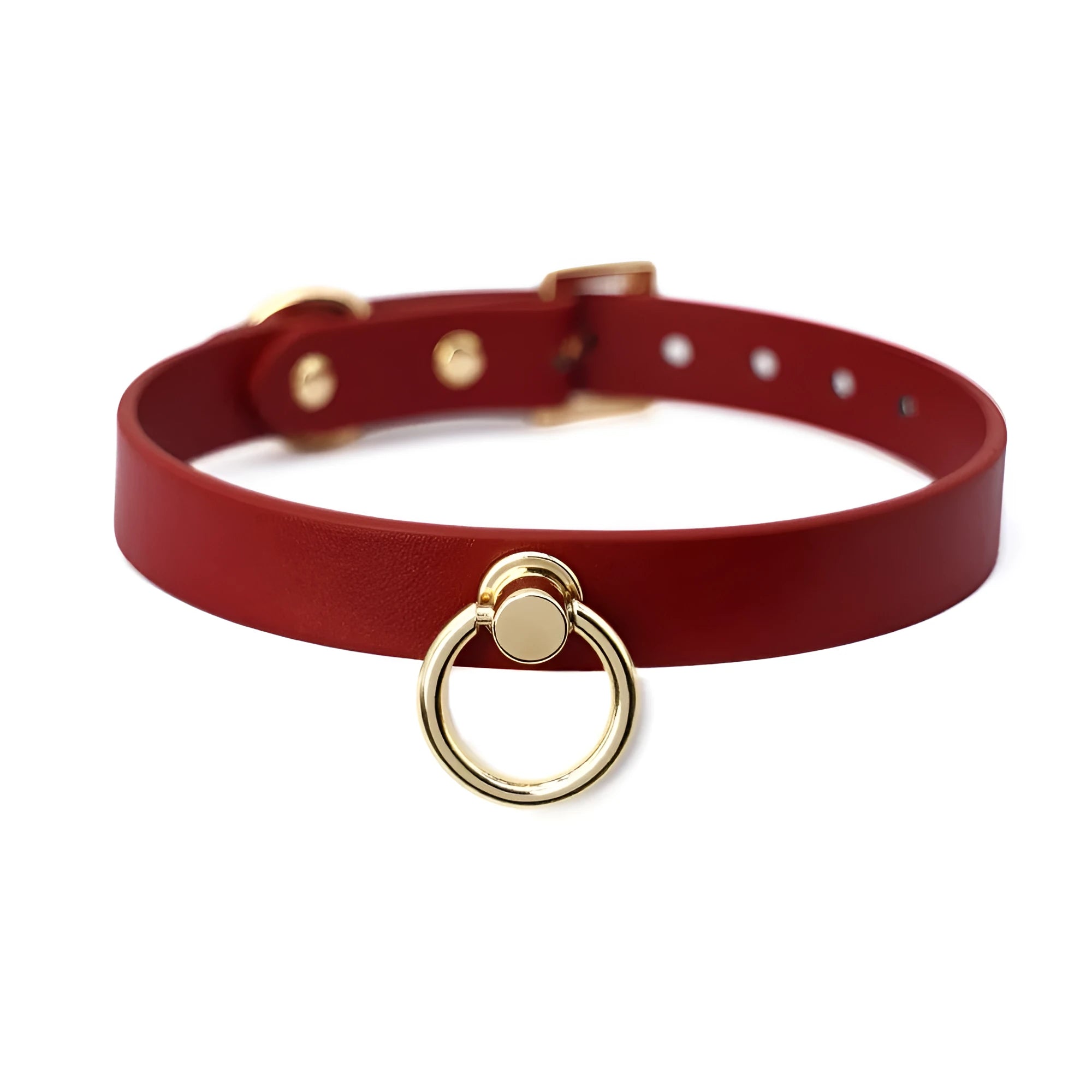 Cowhide leather dog collar and matching pull lead in traditional construction