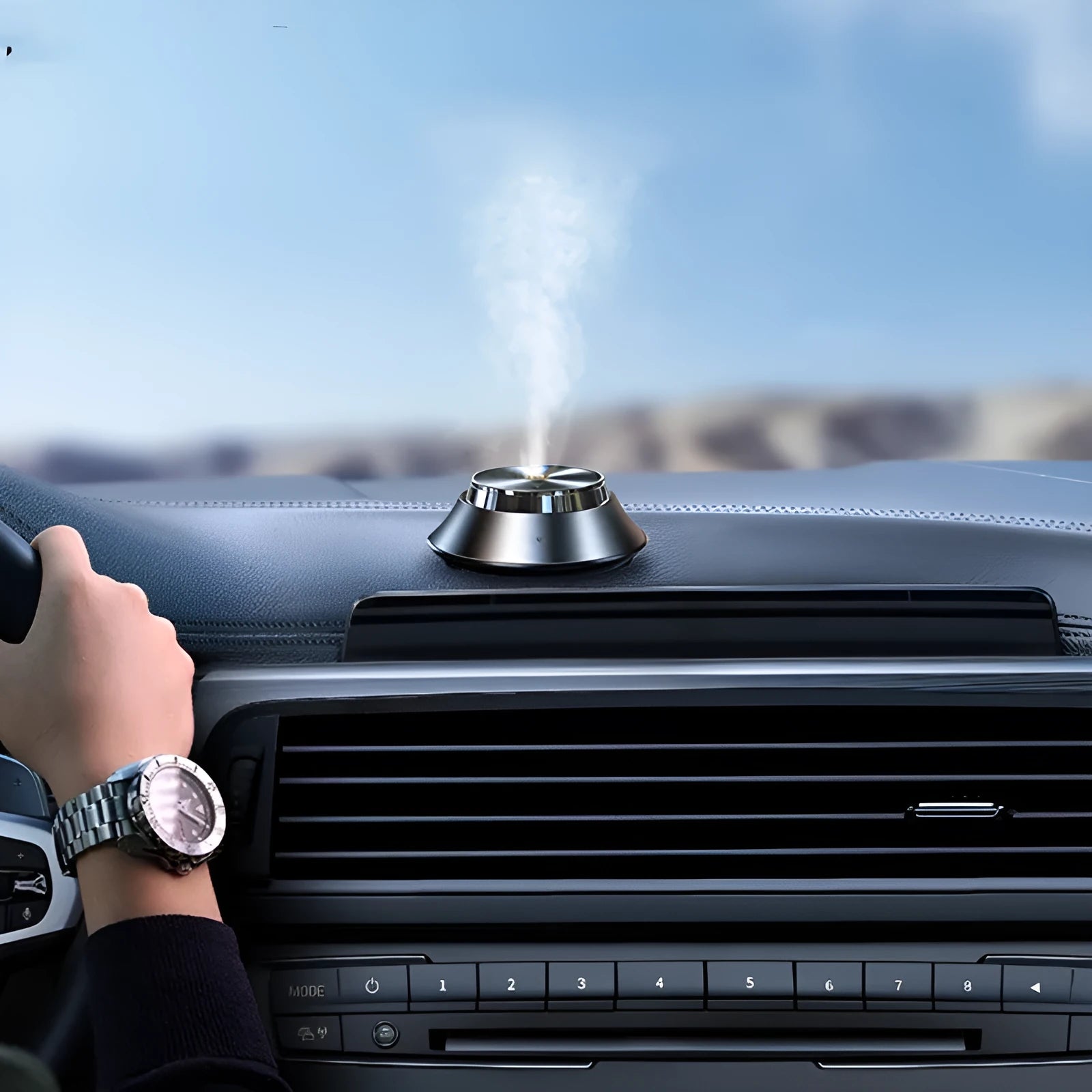Black butterfly design car aromatherapy machine with USB cable and essential oil bottle