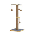 A simple-style cat climbing frame with a carpet leather cover and a windmill hanging ball.