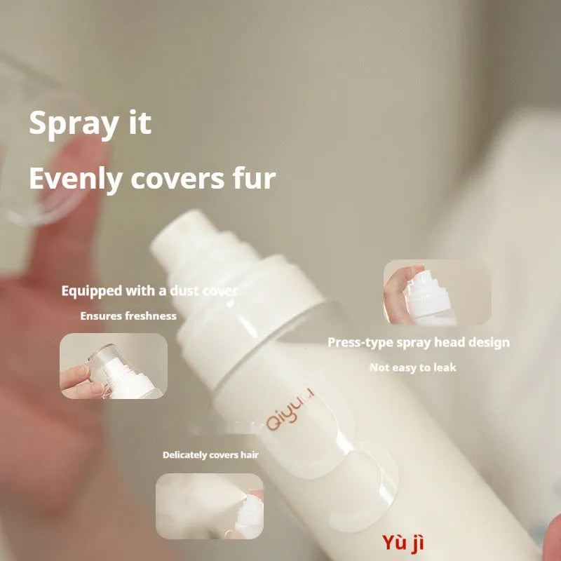 Qiyuu Protein Spray 120ml bottle for pet dog and cat wash-free grooming