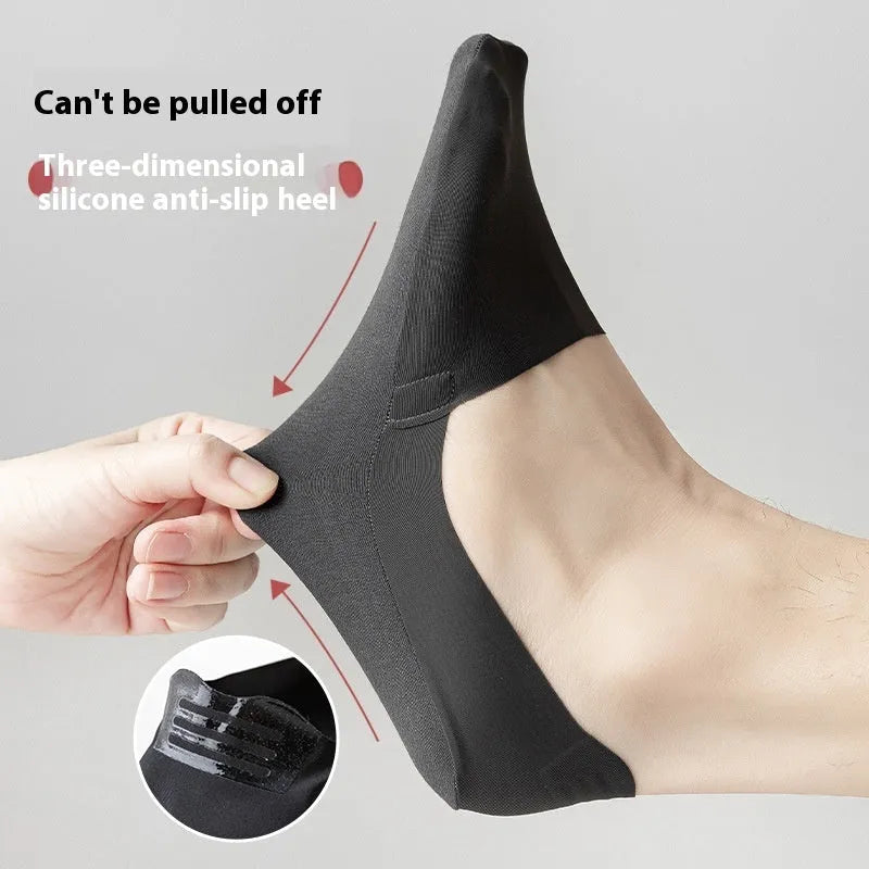 Men's invisible seamless low-cut socks in seven colours with pure cotton footbed