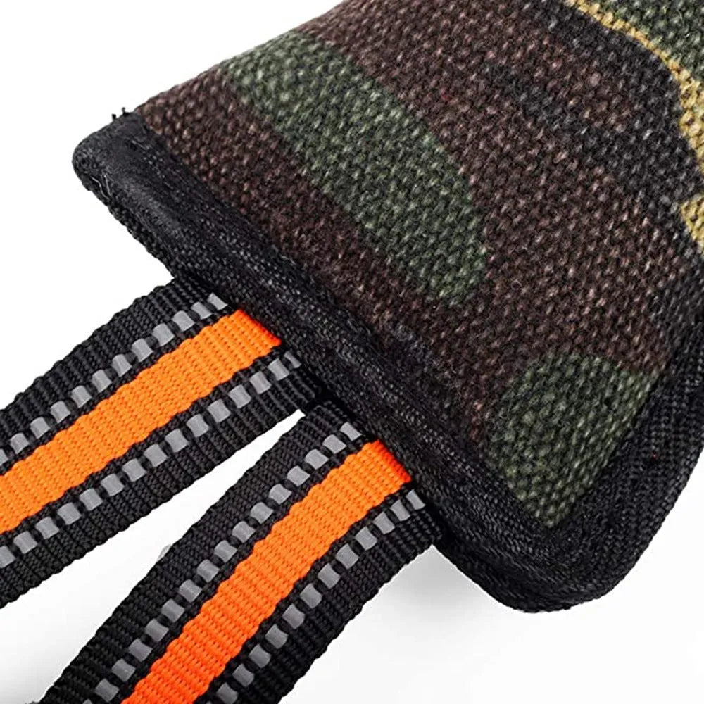 55cm long jute dog bite stick with yellow reflective edges for training