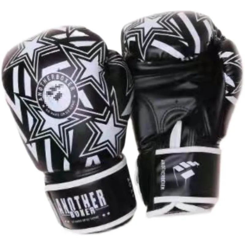Professional gold children's boxing gloves in vertical style for Sanda training.