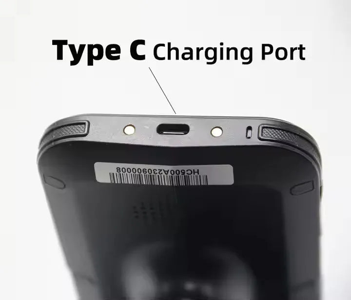 SLP-05 handheld Android UHF RFID scanner reader with barcode scan and fingerprint sensor.