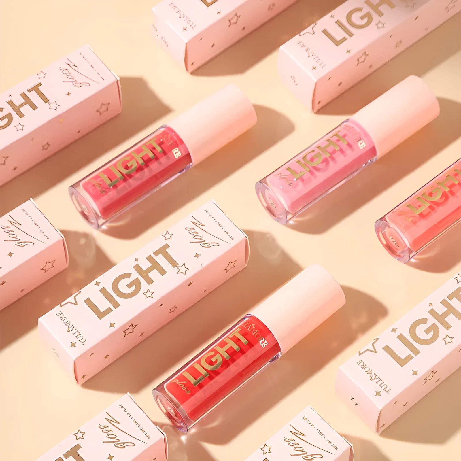 Nourishing Moisturising Candy Mirror Pearlescent Lip Gloss 3.5ml in Nude series, twelve shades available