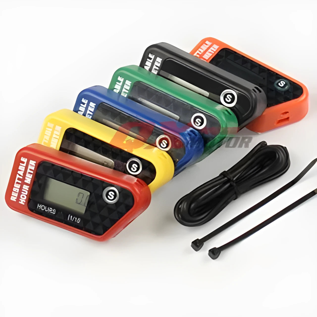 Black waterproof LCD maintenance timer for ATV motorcycle motorboat lawn mower generator service reminders