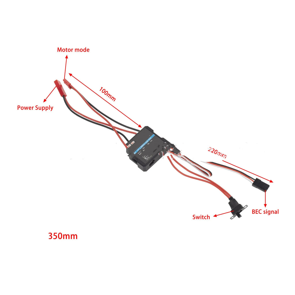 Small Boat G500 colour 40A miniature brushed electronic speed controller for RC cars.