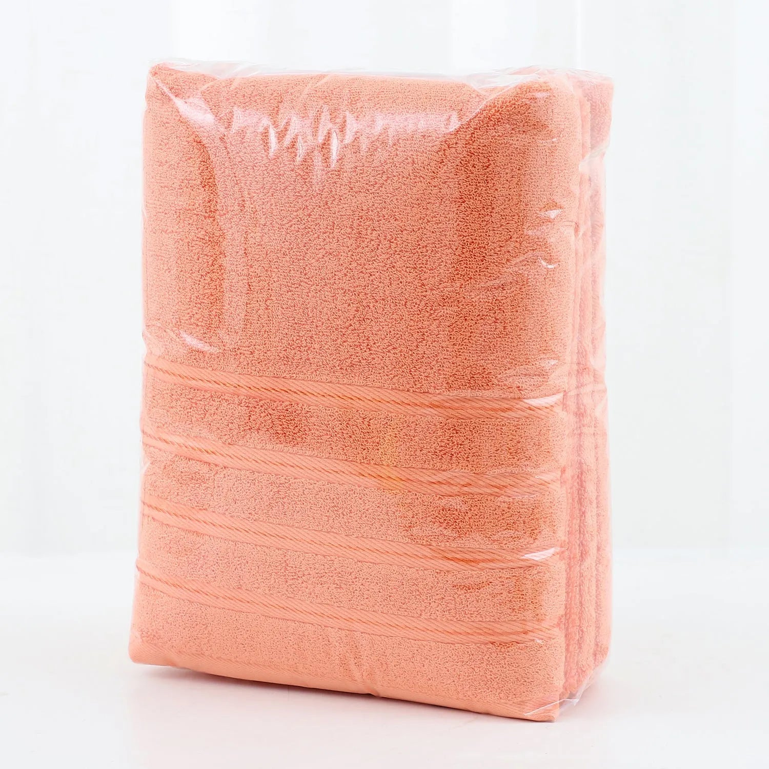 Six-piece combed cotton towel set in twill weave with bath towel, hand towel, and square towel in matching colour