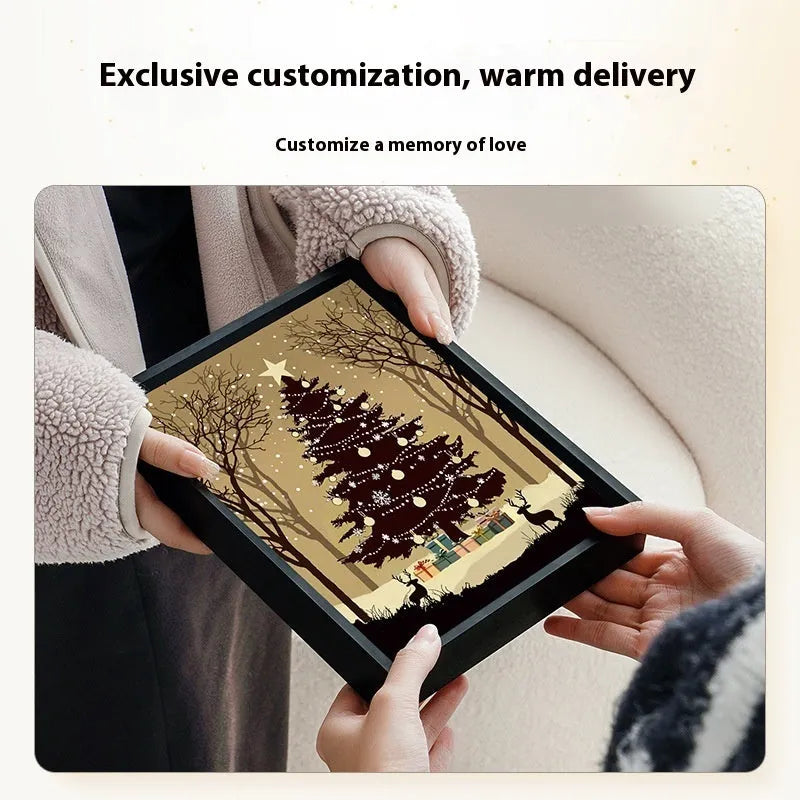 Luminous speaker Christmas tree painting Bluetooth speaker 18x24cm aluminium alloy frame shiny colour USB night light