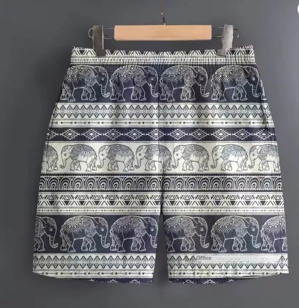 Men's casual polyester shorts in multiple patterns and sizes for outdoor leisure wear