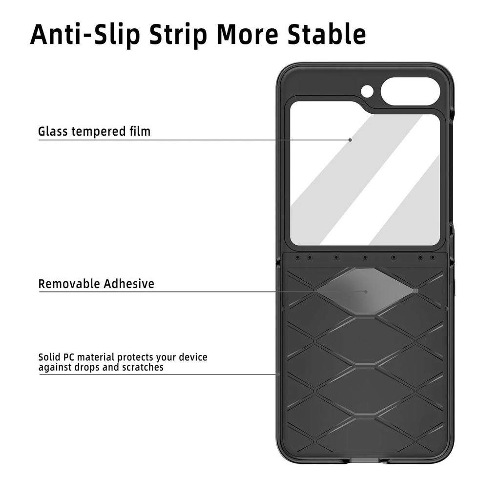 Samsung Z Flip PC drop-resistant magnetic protective case with bracket in black colour