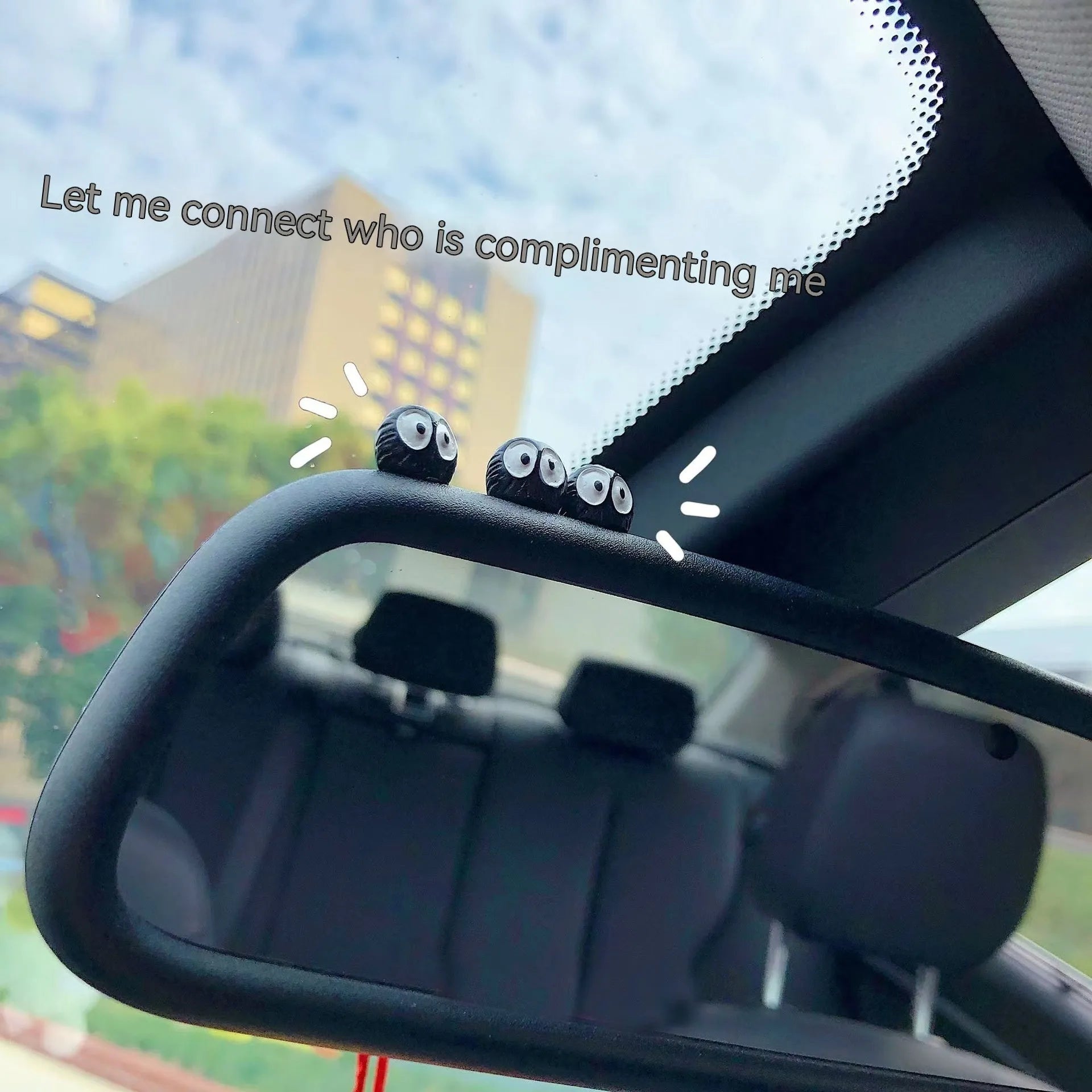 Black resin coal briquette car dashboard ornament with traceless mounting tape