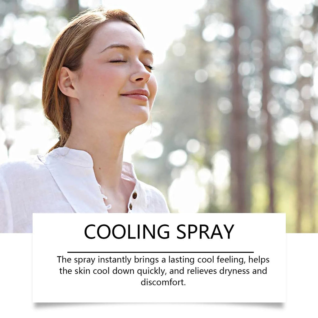 50ml cooling body spray bottle with mint extract formula for summer heat relief