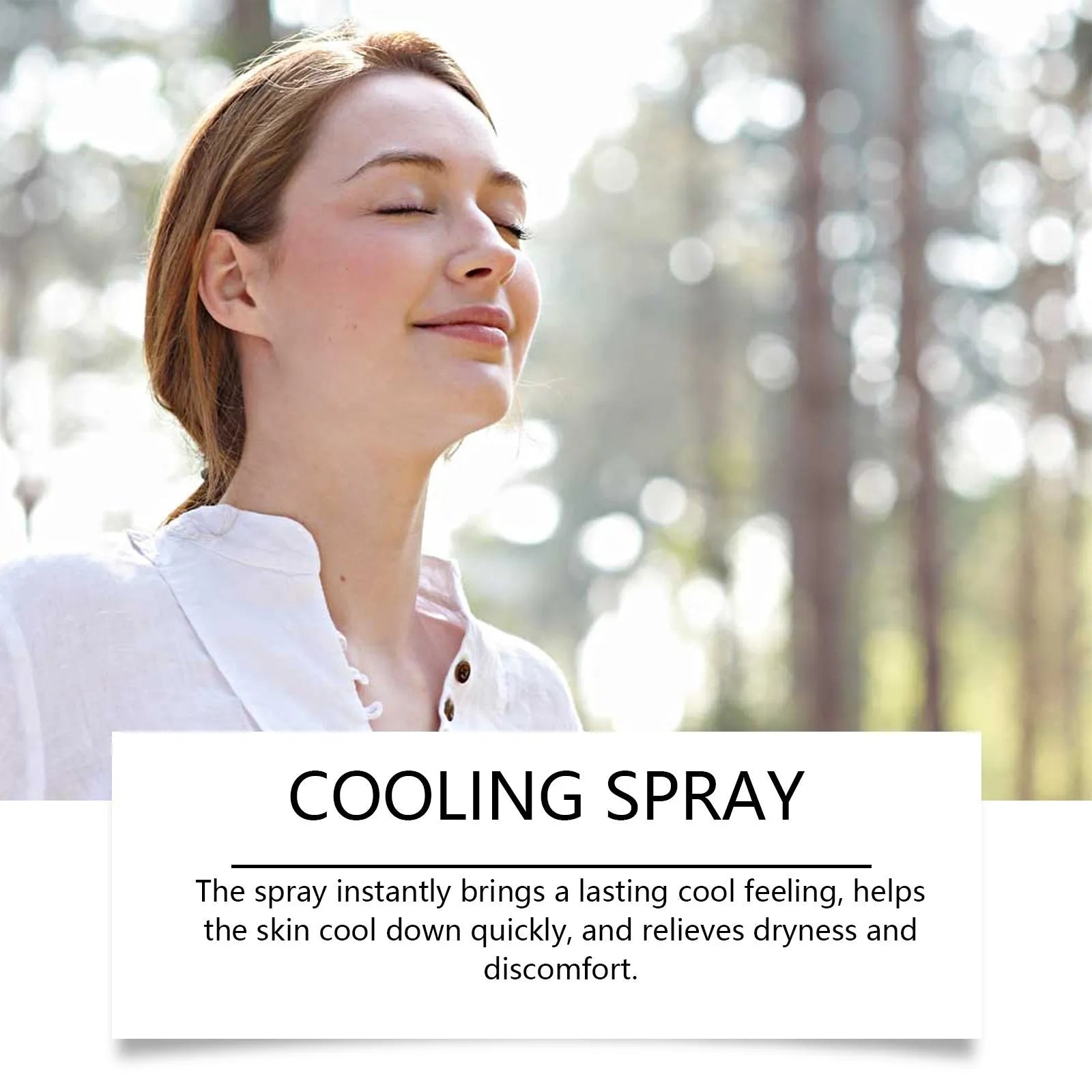 50ml cooling body spray bottle with mint extract formula for summer heat relief