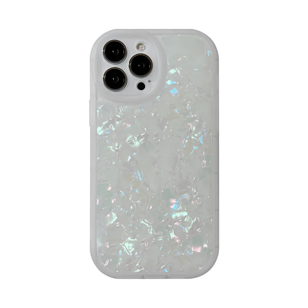 Ins dream shell pattern TPU PC back cover phone case for Apple iPhone in white pink purple black transparent