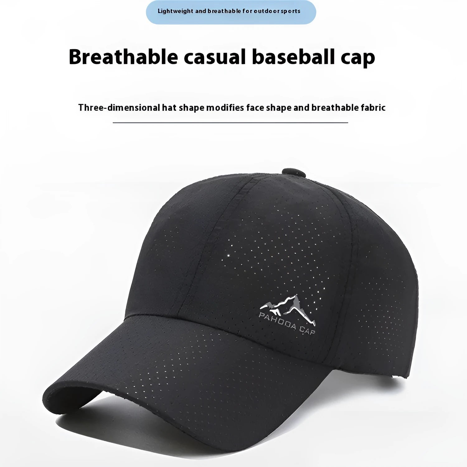 Korean-style adjustable baseball cap in polyester for summer sun protection, shown in army green colour.