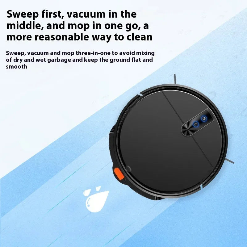 Intelligent sweeping robot vacuum cleaner in black or white with remote control