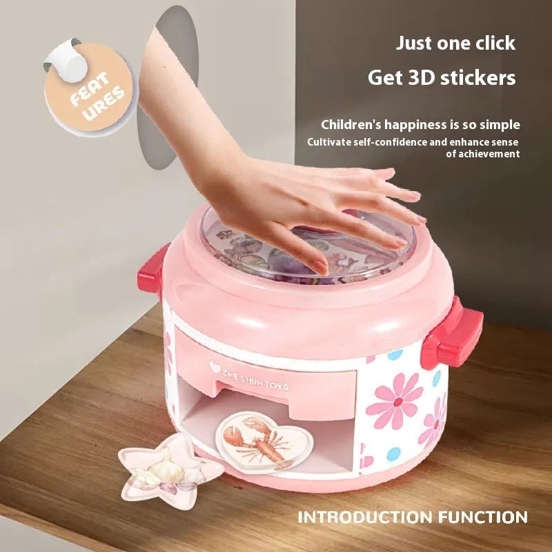 Girls' 3D magic sticker maker set in a colour box, plastic educational toy for ages 7-14.