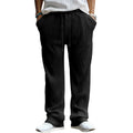 Men's loose high waist straight casual trousers in striped pattern with straight leg cut