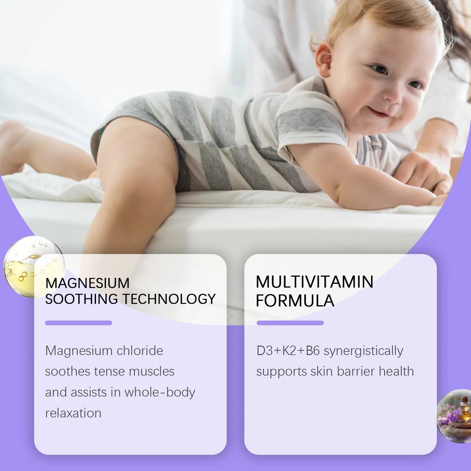 114g jar of four-ingredient magnesium cream for children with vitamins D3, K2 and B6