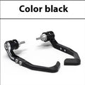 A pair of CNC-machined black bow guard pads for Honda CBR650 motorcycle brake horn protection.