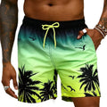 Men's ethnic style swimming trunks in loose board shorts design with polyester fabric