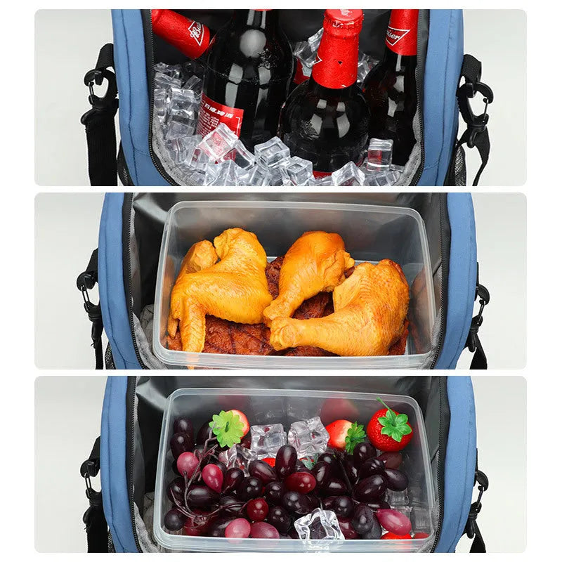 20-litre waterproof backpack with bottle opener on shoulder strap in modern simplicity design