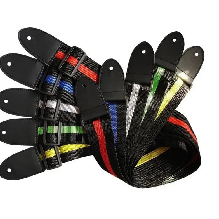 Universal woven musical instrument strap for guitar, bass, and ukulele in multiple colour options.
