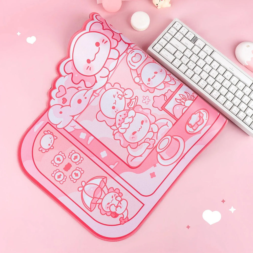 Hexagonal dragon crane machine anime design large cloth gaming mouse pad 75x40cm with wrist support