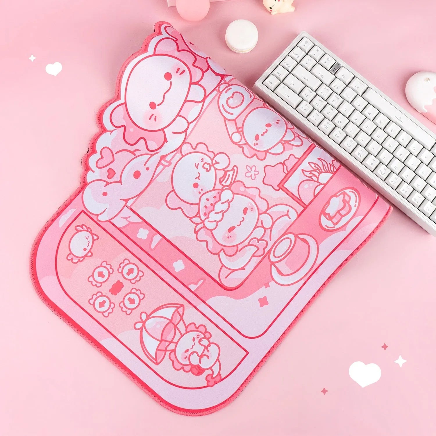 Hexagonal dragon crane machine anime design large cloth gaming mouse pad 75x40cm with wrist support