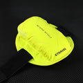 Black reflective running arm bag with adjustable strap, shown on an arm.