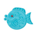 Pet minimalist slow food bowl in TPR, blue colour with dolphin style, on floor