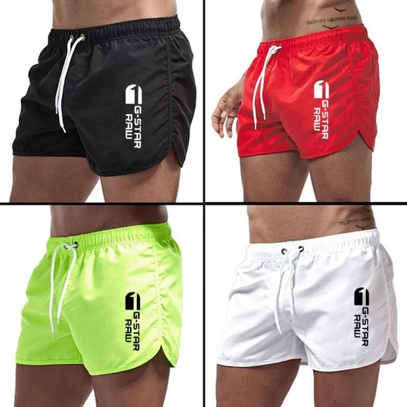 Men's lightweight hemp-blended polyester sports shorts in multiple colours with a micro-elastic waistband.