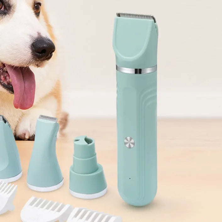 Pet shaver electric clipper in pearl white with multiple cutter head options for waterproof grooming