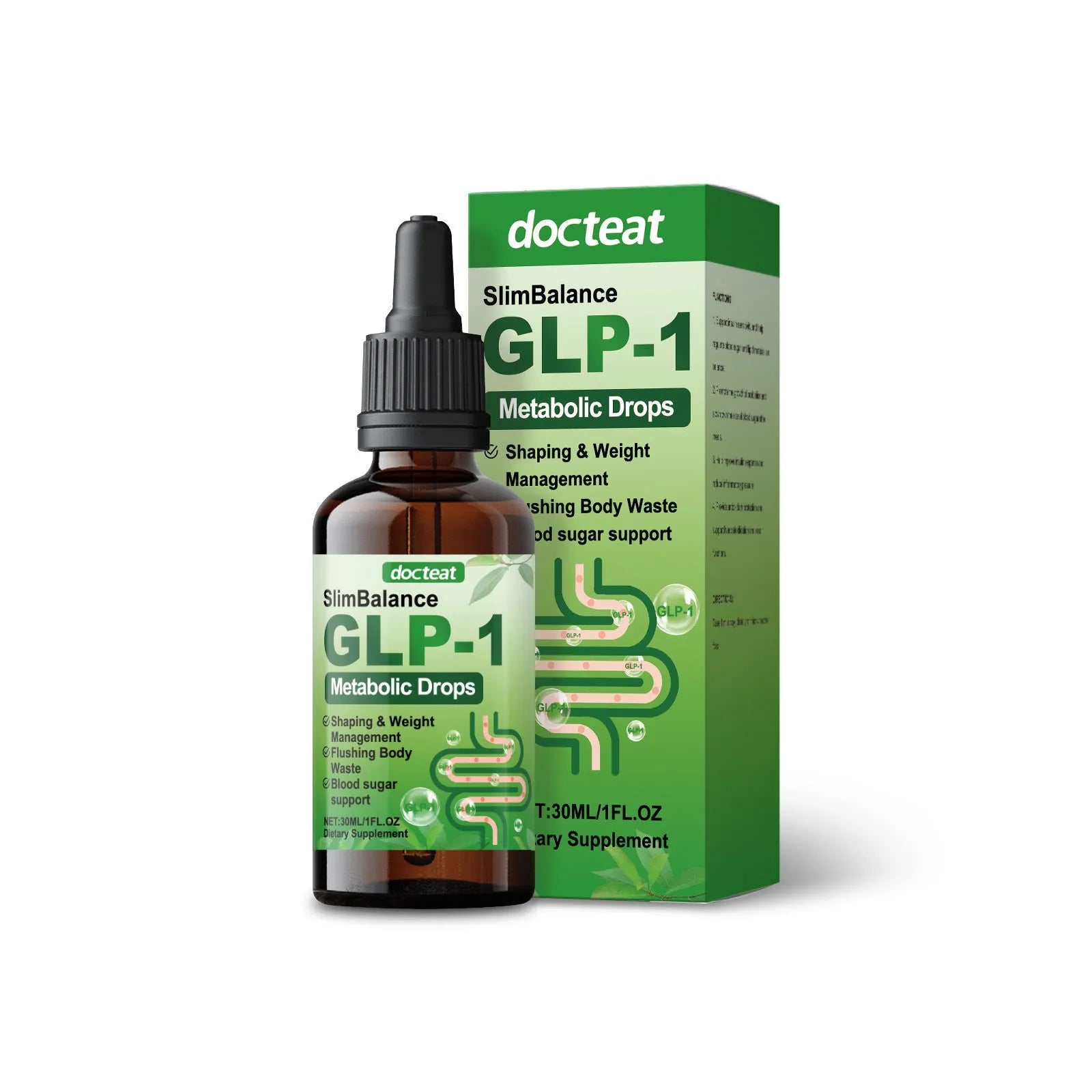 Balanced Intestinal Dietary Supplement Drops 30ml bottle with dropper for gut health support