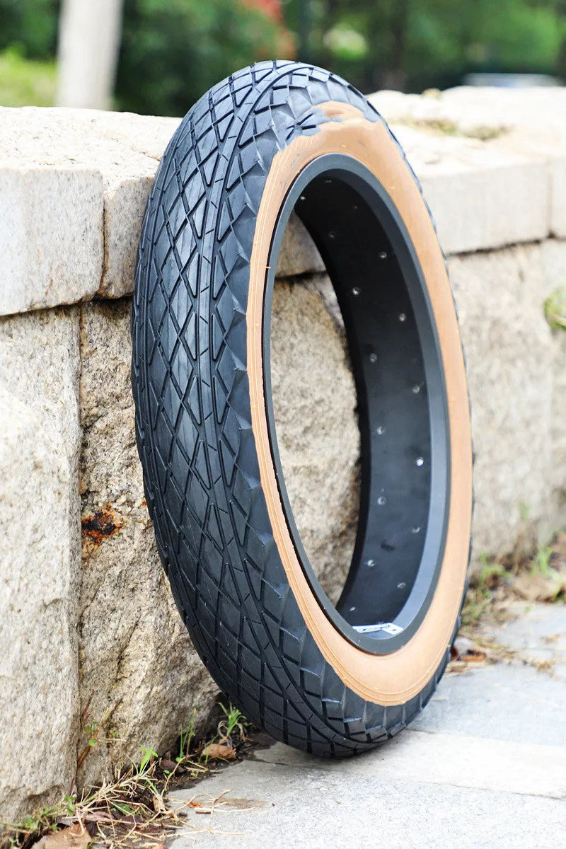 20x4.0 inch brown rubber tyre with skin edge detailing for electric beach cars and snowmobiles