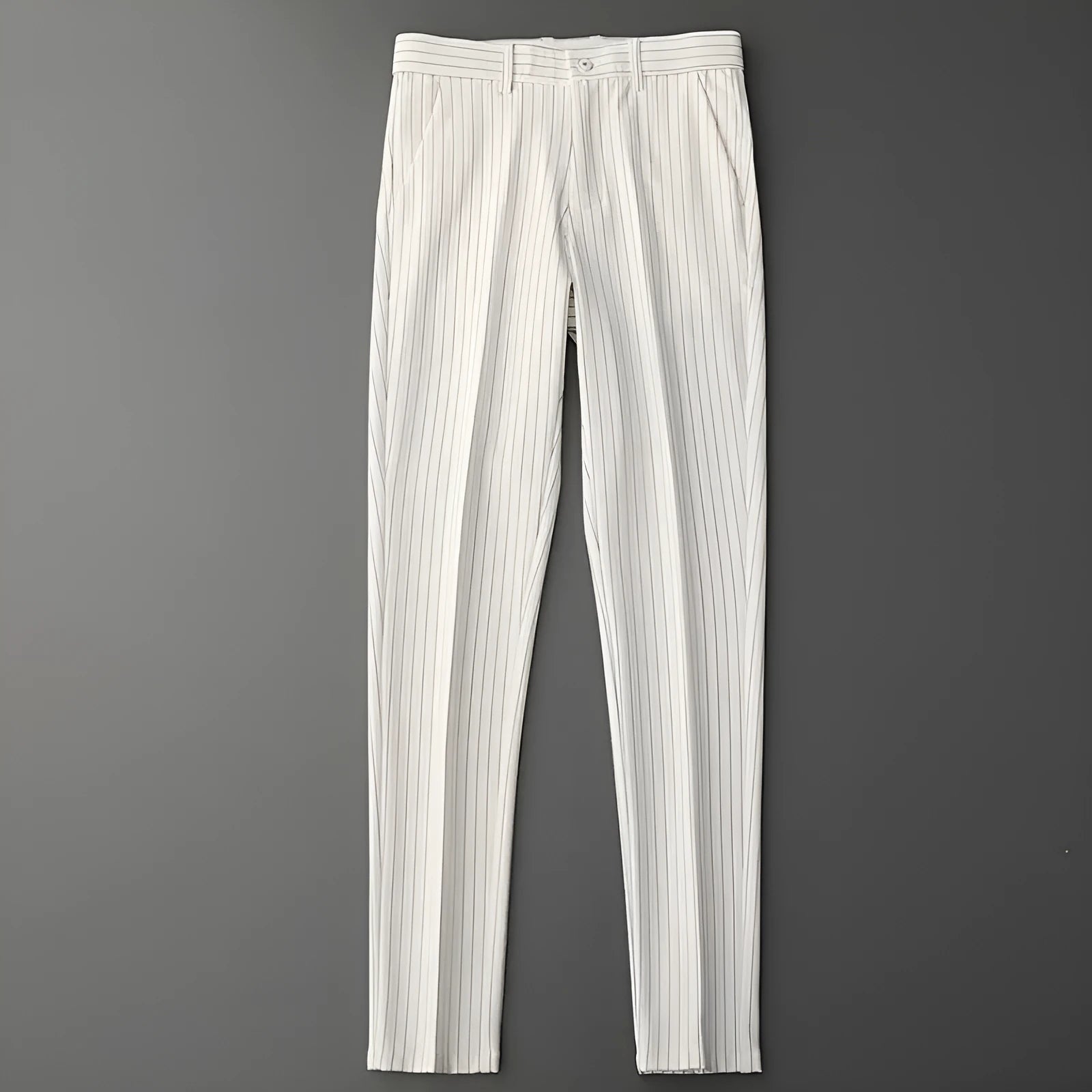 Men's loose striped suit pants in black and white cropped jeans and trousers styles