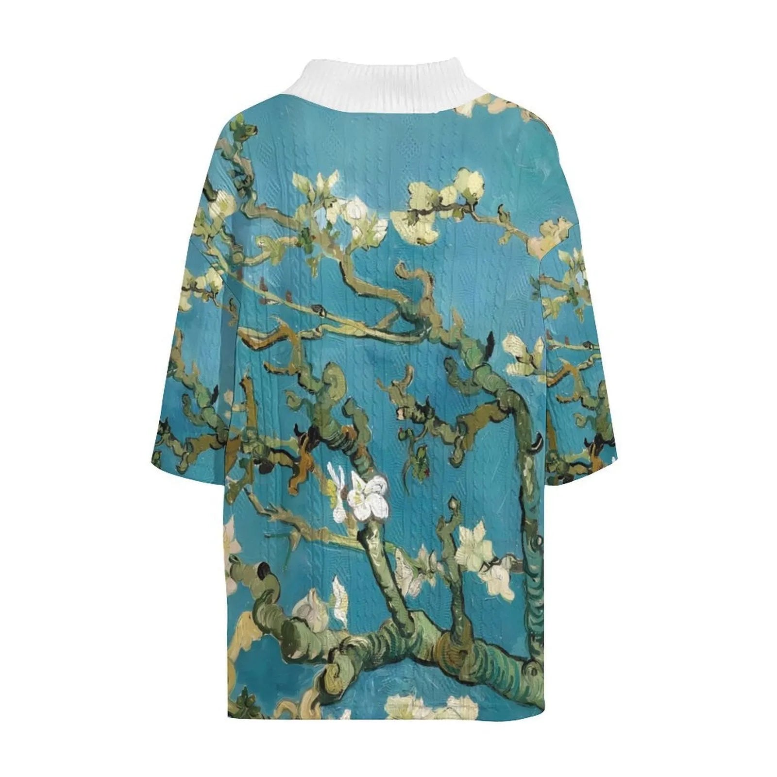 Men's peacock blue 3D printed knitted shorts suit with matching T-shirt jacket.