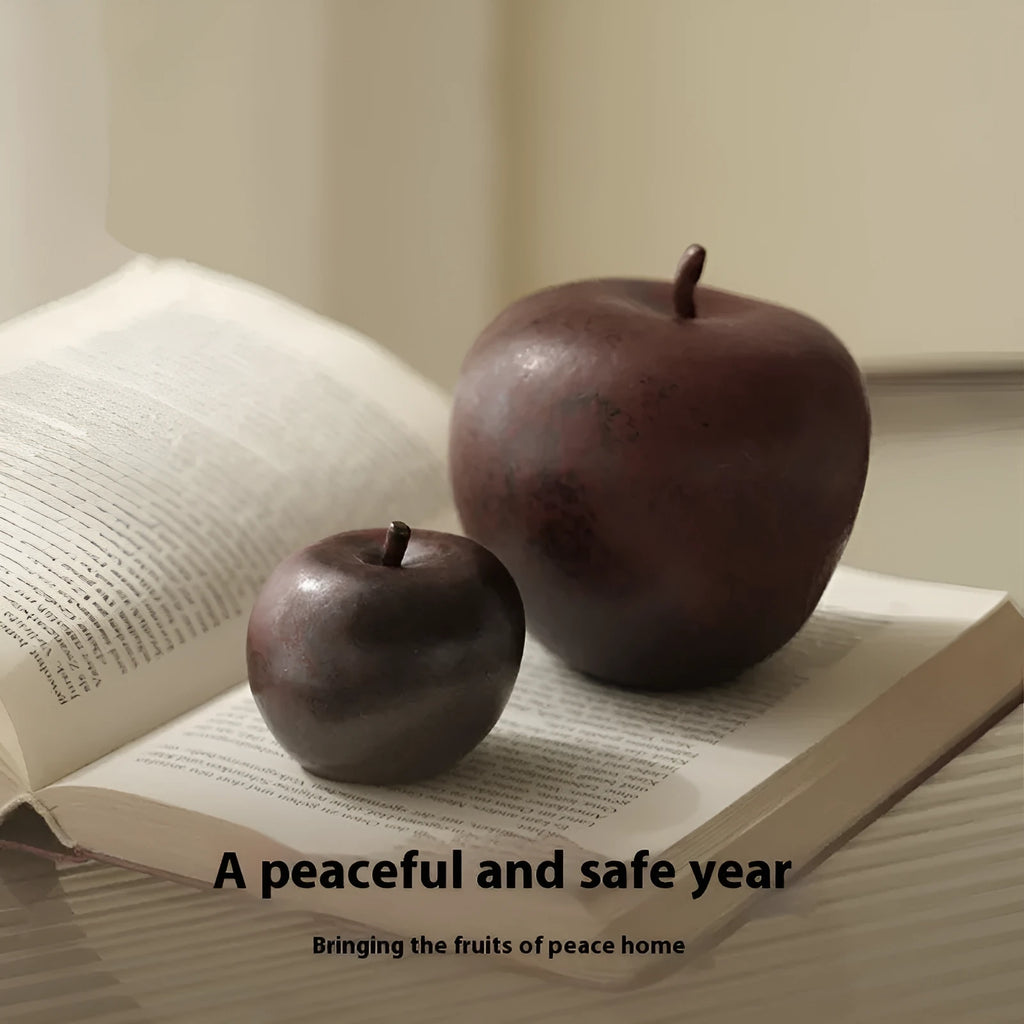 Chinese retro ceramic apple desktop ornament in two size variations