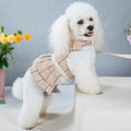 Polyester chest strap dog harness with adjustable rope lead in milky white or purple colours