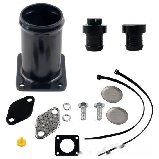 BMW E46 EGR removal pipe kit with blanking plates and hardware for diesel engine modification