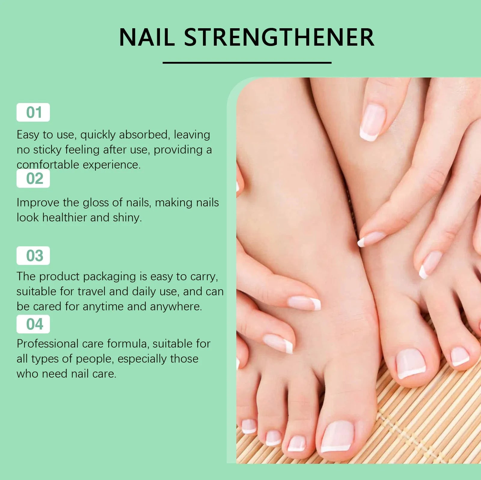 30ml bottle of clear nail care nursing solution with applicator for gentle daily nail cleaning